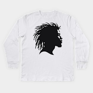 Afrocentric Dreadlocks Silhouette Kids Long Sleeve T-Shirt